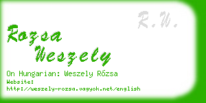 rozsa weszely business card